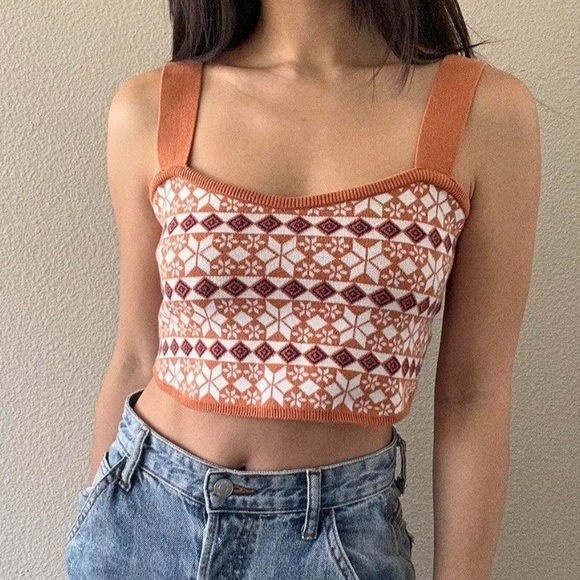 NWOT Free People Patterned Bra Top - Picture 1 of 9